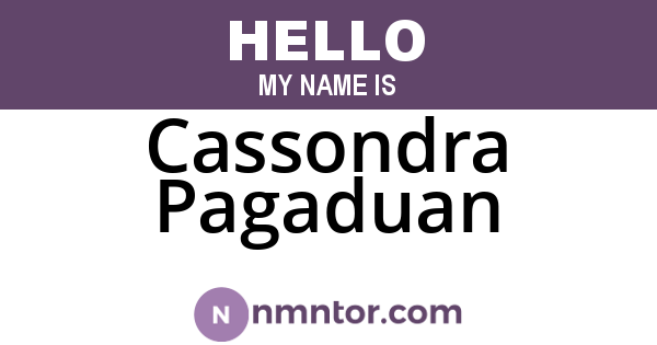 Cassondra Pagaduan