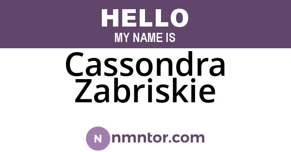 Cassondra Zabriskie