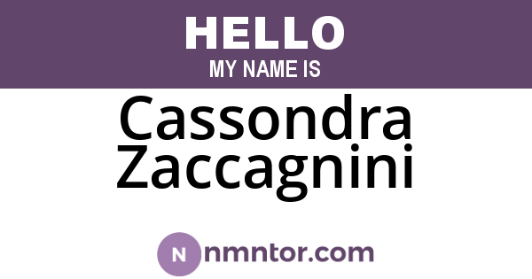 Cassondra Zaccagnini