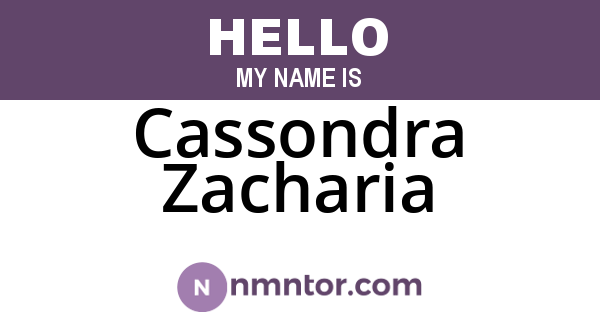 Cassondra Zacharia
