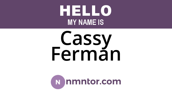 Cassy Ferman