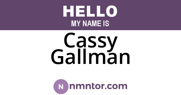 Cassy Gallman