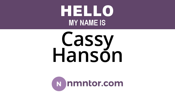 Cassy Hanson