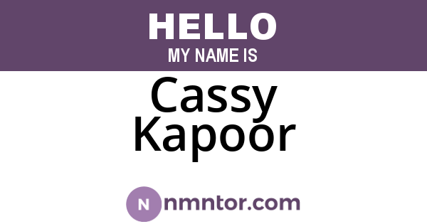 Cassy Kapoor