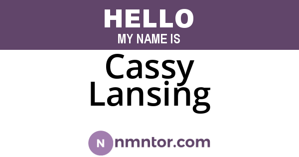 Cassy Lansing