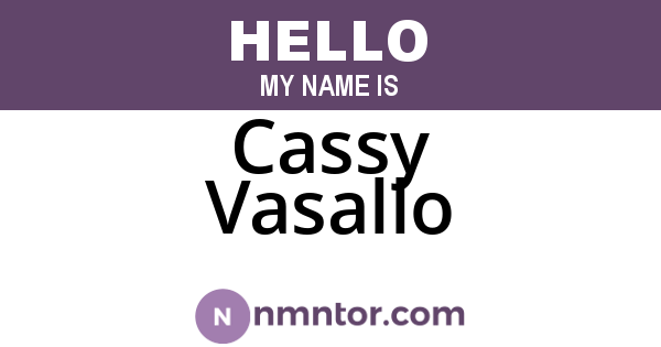 Cassy Vasallo