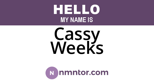 Cassy Weeks