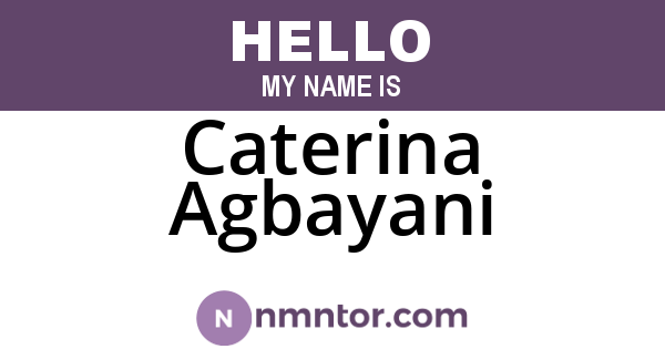 Caterina Agbayani