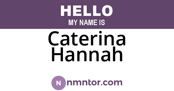 Caterina Hannah