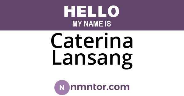 Caterina Lansang