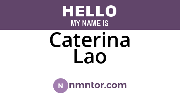 Caterina Lao
