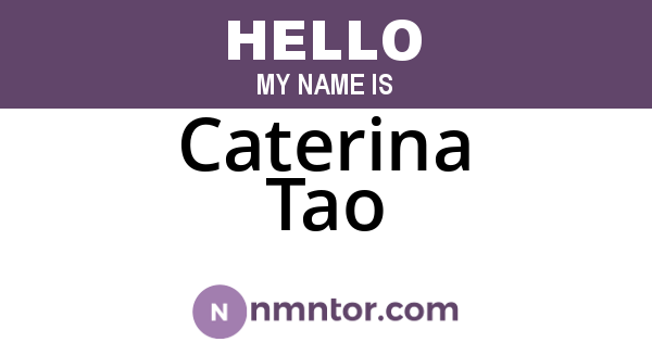 Caterina Tao