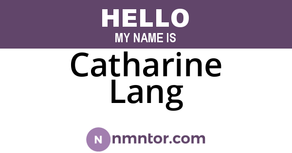 Catharine Lang
