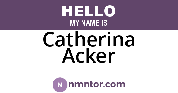 Catherina Acker