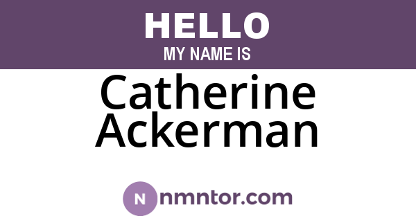 Catherine Ackerman