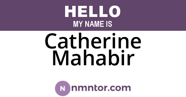 Catherine Mahabir