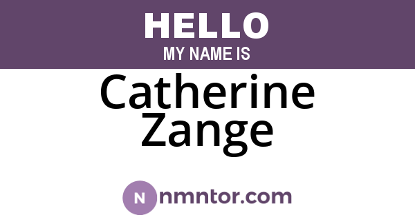 Catherine Zange