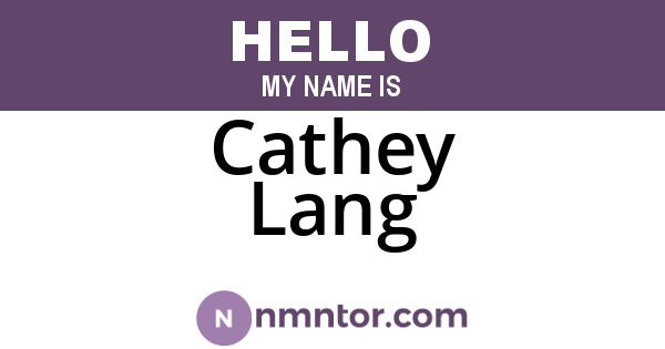 Cathey Lang