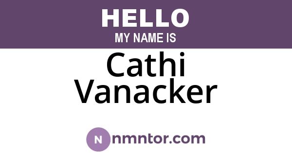 Cathi Vanacker
