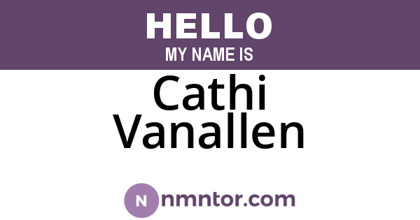 Cathi Vanallen