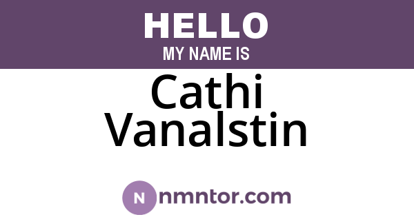 Cathi Vanalstin