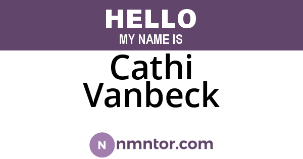 Cathi Vanbeck
