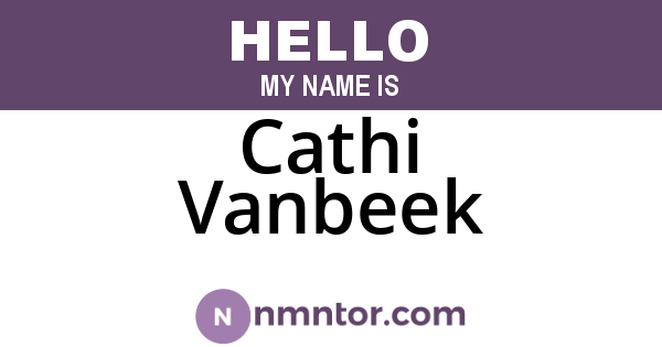 Cathi Vanbeek