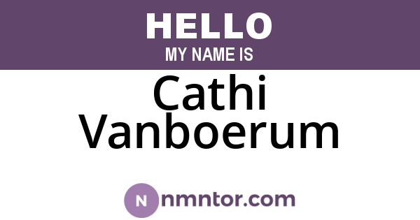 Cathi Vanboerum