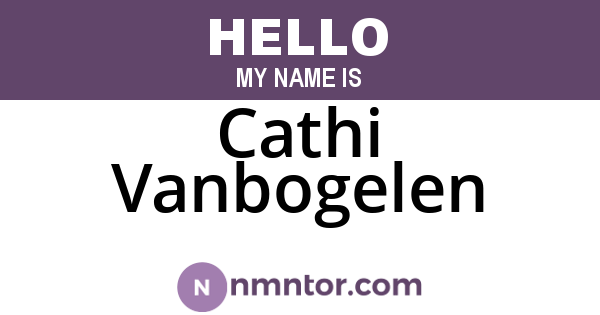 Cathi Vanbogelen