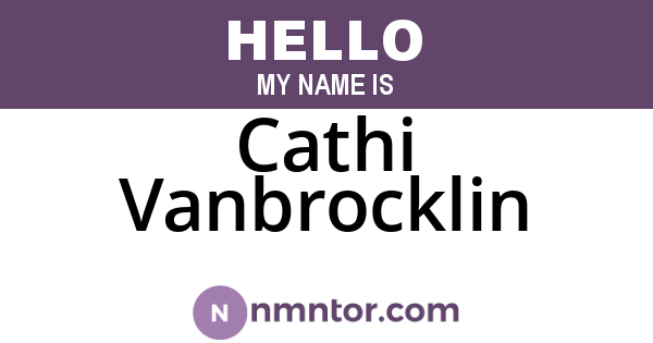 Cathi Vanbrocklin