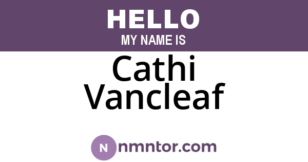 Cathi Vancleaf