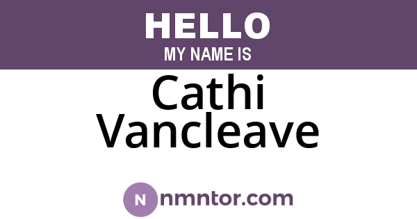 Cathi Vancleave