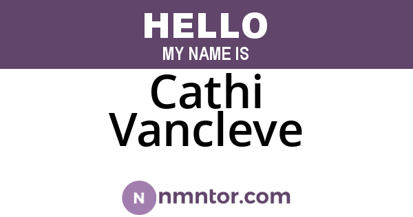 Cathi Vancleve