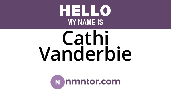 Cathi Vanderbie