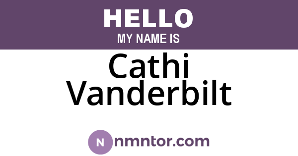 Cathi Vanderbilt
