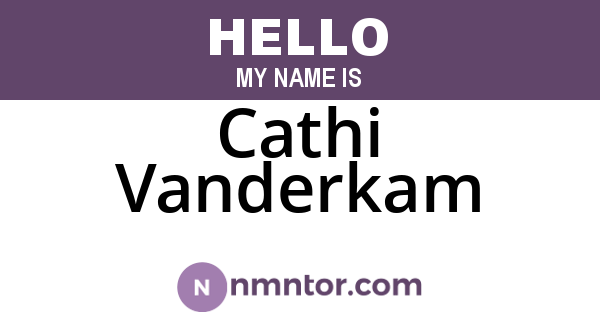 Cathi Vanderkam