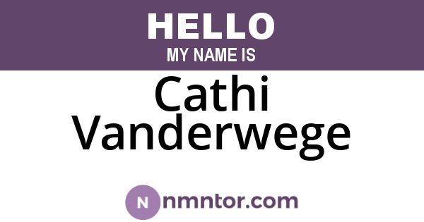 Cathi Vanderwege