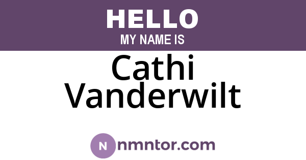 Cathi Vanderwilt