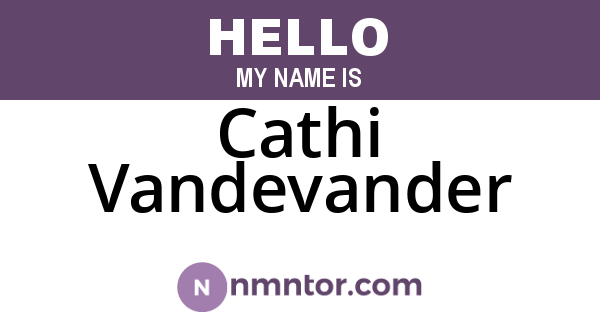 Cathi Vandevander