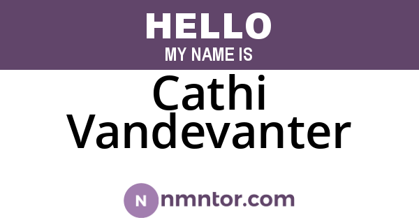 Cathi Vandevanter