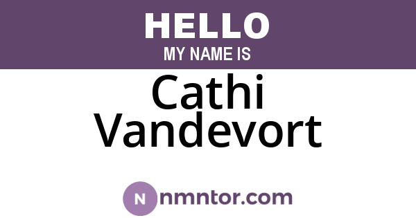 Cathi Vandevort