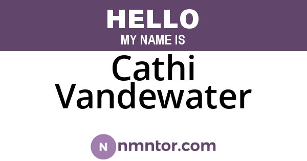 Cathi Vandewater
