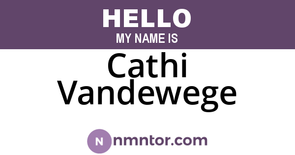 Cathi Vandewege