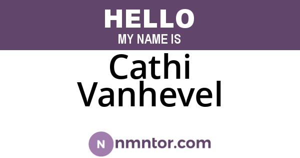 Cathi Vanhevel