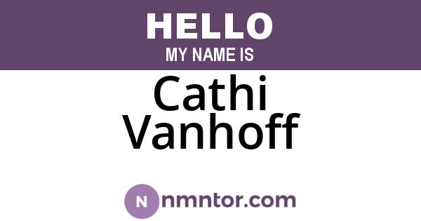Cathi Vanhoff