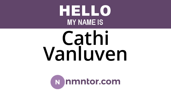 Cathi Vanluven