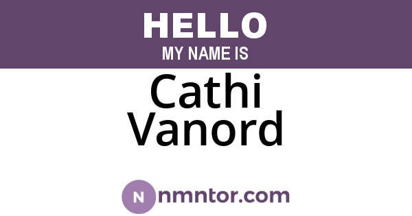 Cathi Vanord