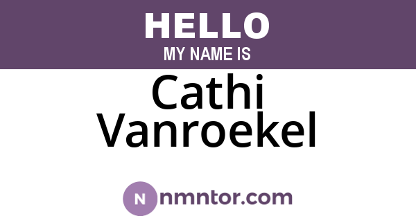 Cathi Vanroekel