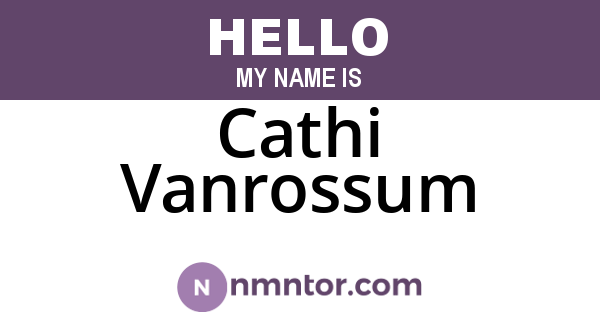 Cathi Vanrossum