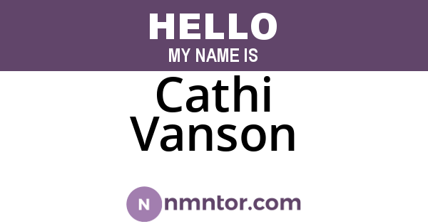 Cathi Vanson